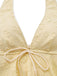 Set Tankini Textured Floreale Halter Deep V Anni '50 5