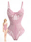 Lingerie anni '80 in pizzo floreale body intimo