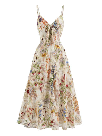 Floral dress with colorful patterns on a white background