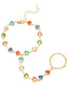 Bracciale Multicolore a Forma di Cuore con Strass da Mano a Dito