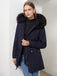 Cappotto con cerniera e rifiniture in pelliccia anni '50