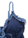 Navy blue striped tankini with ruffled tie-front top in vintage 1950s swimwear style