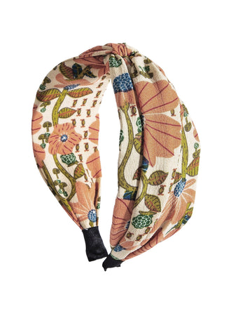 Fascia per capelli floreale bohémien in tessuto