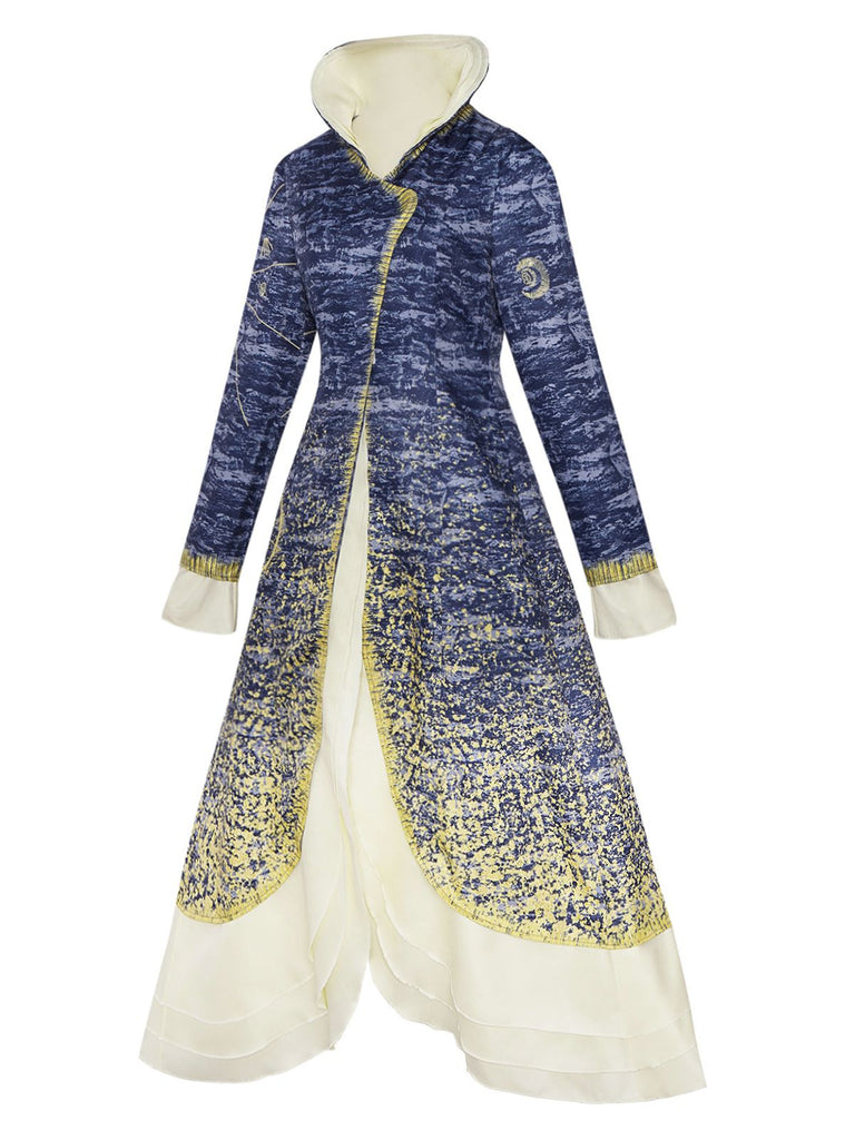 Cappotto con colletto alto Madame Morrible Stardust blu anni '30