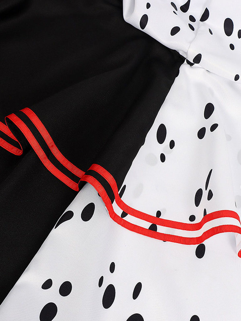 Mantello da strega Chloe Halloween bianco e nero anni '50
