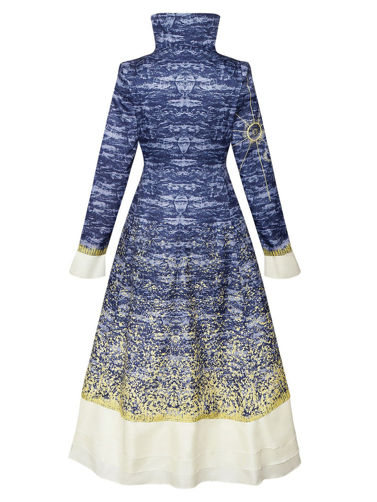 Cappotto con colletto alto Madame Morrible Stardust blu anni '30