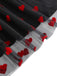 Abito in rete a cuore floccato patchwork nero anni '50