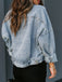 Giacca leopardata in denim patchwork blu anni '80