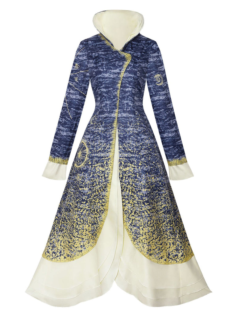 Cappotto con colletto alto Madame Morrible Stardust blu anni '30