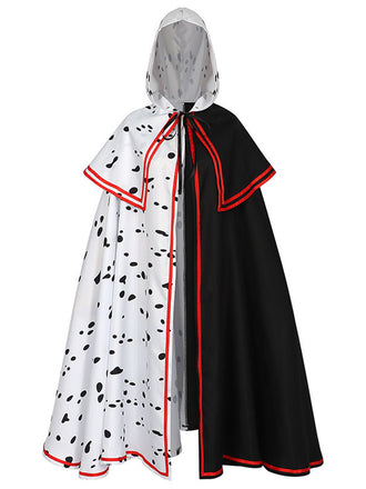 Mantello da strega Chloe Halloween bianco e nero anni '50