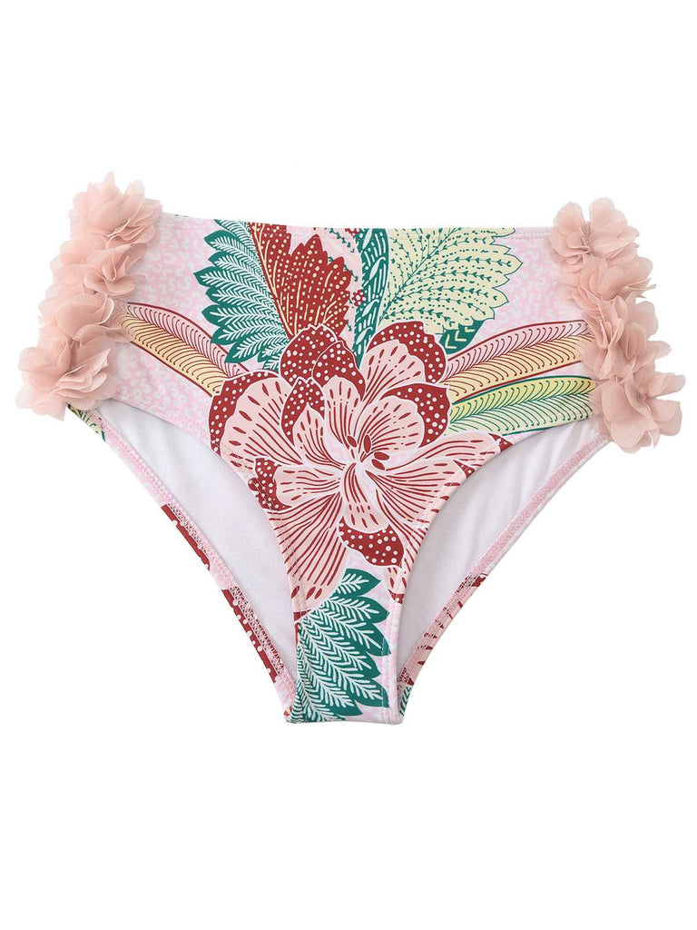 Costumi floreale 3D con spalline sottili rosa anni '50