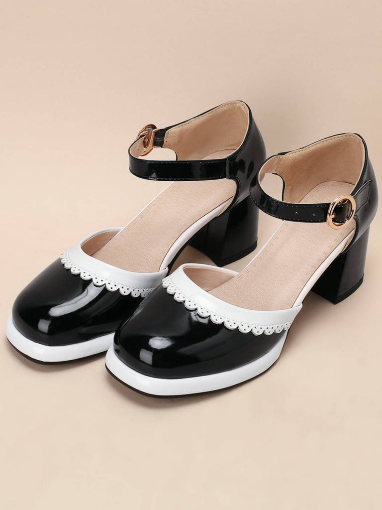 Scarpe con tacco alto e cinturino alla caviglia retrò