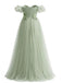 [Pre-Vendita] Abito Svasato con Spalle Scoperte in Maglia Floreale Verde Pallido Anni '30 3