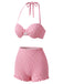 [Pre-Vendita] Set Bikini Halter Smock con Fragole Rosa Anni '50 5