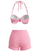 [Pre-Vendita] Set Bikini Halter Smock con Fragole Rosa Anni '50 6