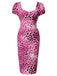 Peach Pink 1960s Leopard Print Swing Dress 2