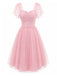 [Pre-Sale] Pink 1950s Polka Dot Mesh Dress 2