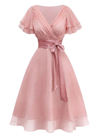 [Prevendita] Abito da cocktail in tulle in raso rosa anni '50
