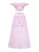 Pink 1960s Spaghetti Strap Sheer Pajama Set 4