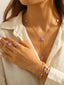 5PCS Set di gioielli con fiori a cinque petali