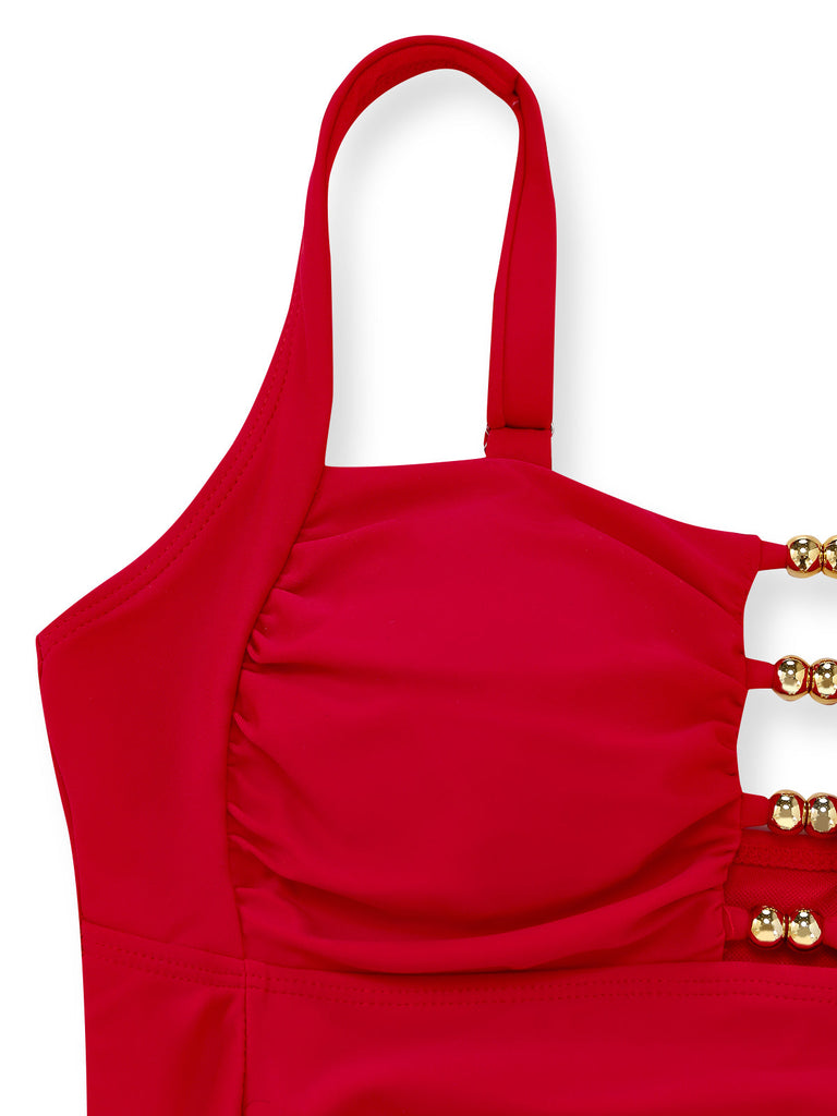 Costume Intero Ruched con Taglio Contenitivo Anni '50 6