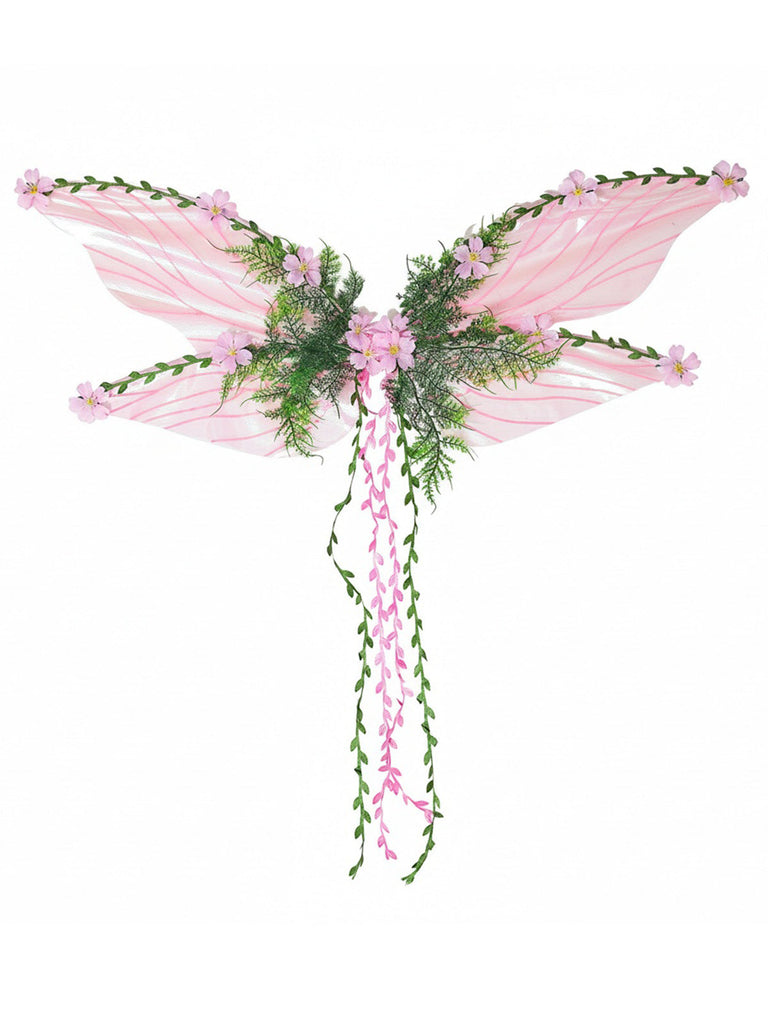 Ali da Fata Rosa Leaf Decoration 3D Flowers Costume 2