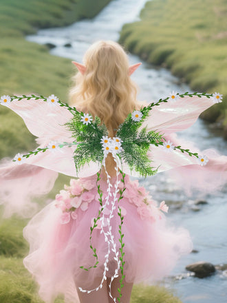 Ali da Fata Rosa Leaf Decoration 3D Flowers Costume