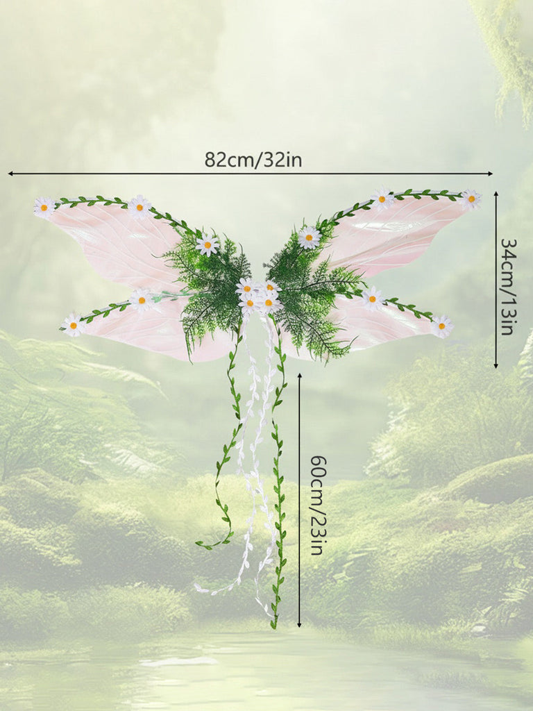 Ali da Fata Rosa Leaf Decoration 3D Flowers Costume 3
