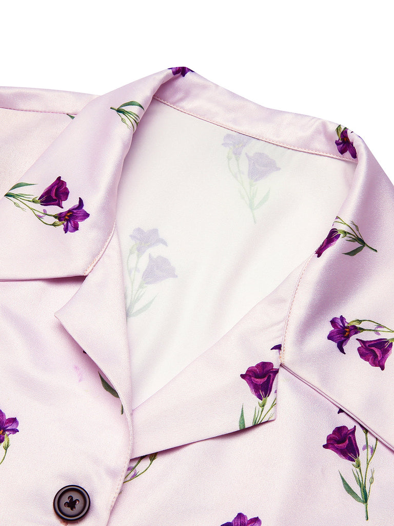 Abito con risvolto Petunia viola anni '40