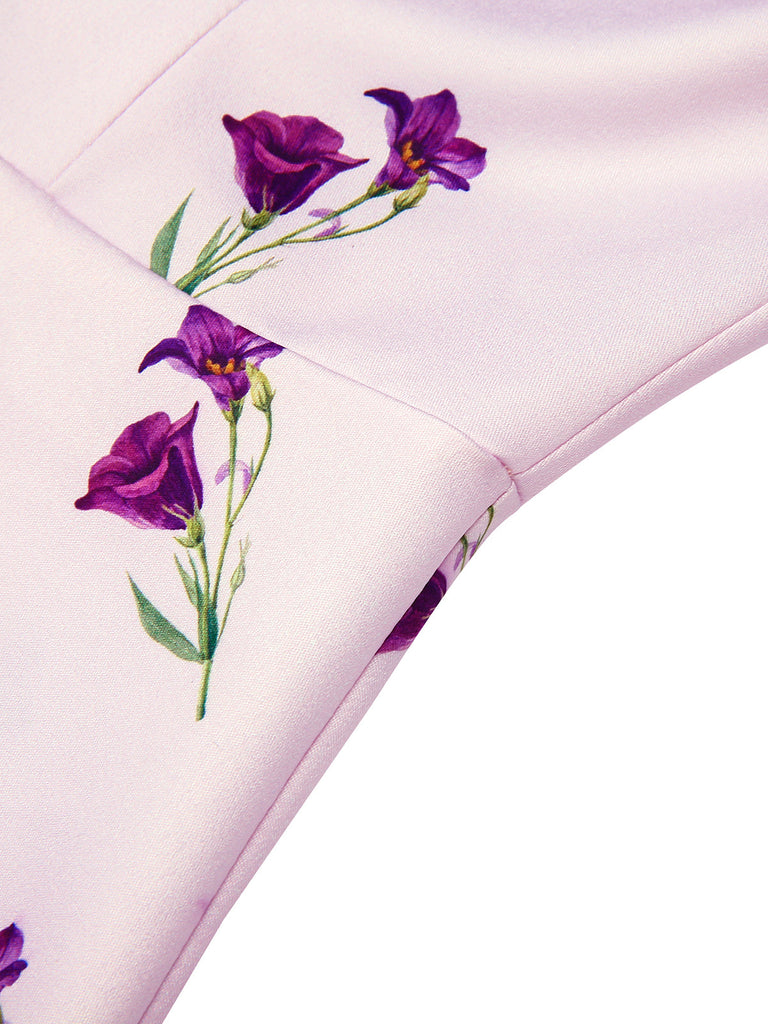 Abito con risvolto Petunia viola anni '40