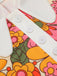 Abito patchwork fioreale a risvolto arancione anni '60