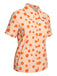 Camicia floreale a maniche corte arancione anni '60
