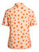 Camicia floreale a maniche corte arancione anni '60