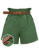 Pantaloncini con cintura tinta unita verde scuro anni '60