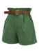 Pantaloncini con cintura tinta unita verde scuro anni '60