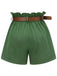 Pantaloncini con cintura tinta unita verde scuro anni '60