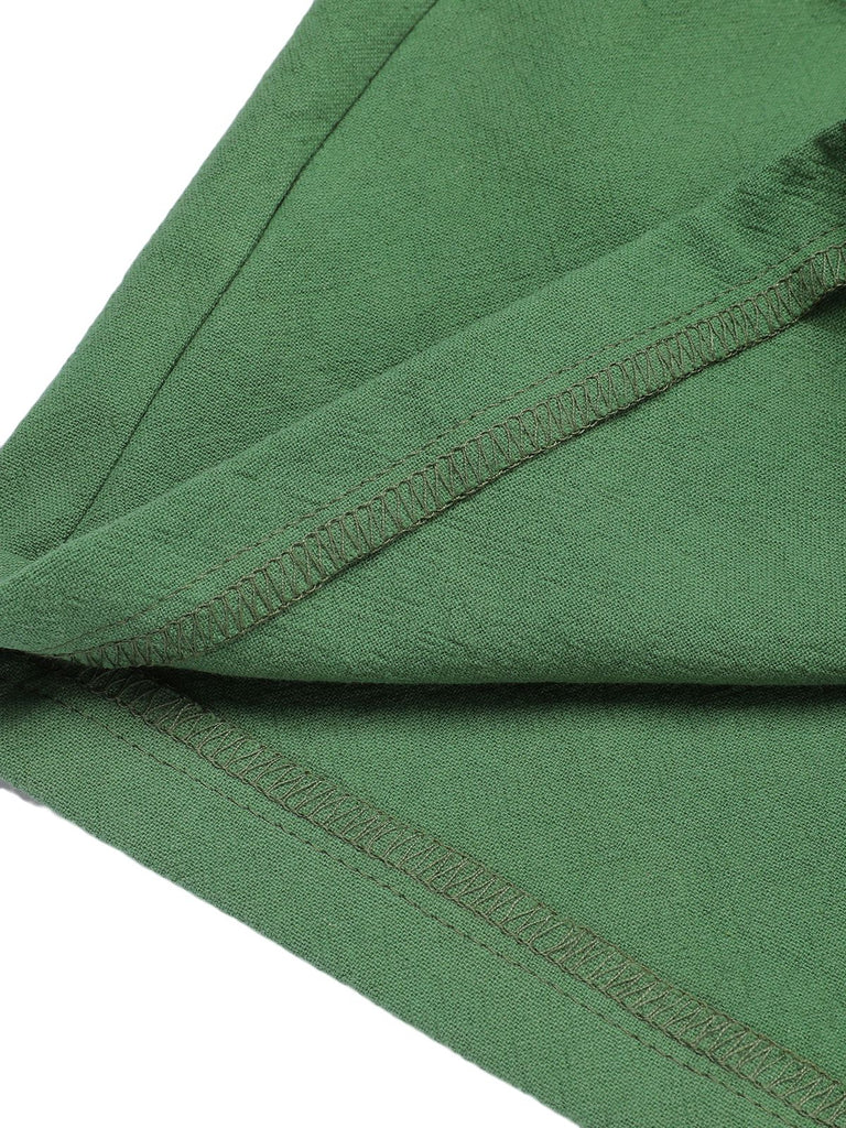 Pantaloncini con cintura tinta unita verde scuro anni '60