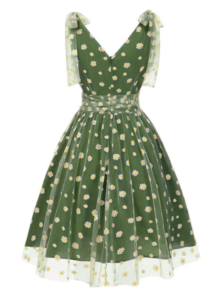 [Pre-Vendita] Abito Blu Daisy in Rete Svasato Anni '50 5