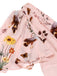 Abito floreale rosa fiocco scollo a V anni '50