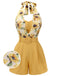 Tuta corta giallo girasoli Halter anni '50