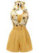 Tuta corta giallo girasoli Halter anni '50