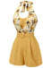 Tuta corta giallo girasoli Halter anni '50