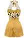 Tuta corta giallo girasoli Halter anni '50