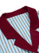 Camicetta a righe senza maniche con patchwork blu anni '50