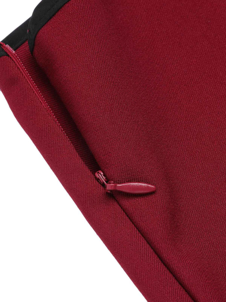 Pantaloncini a tinta unita con elastico in vita rosso anni '50