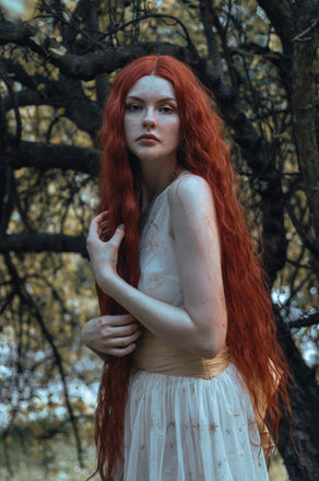 Abito a ruota stelle e luna in rete fiocco giallo anni '50