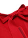 2PCS Camicetta rossa annodata e pantaloni nero anni '40