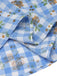 Abito plaid a rosa lacci fiocco blu anni '40