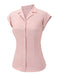Camicetta con revers plaid Gingham rosa anni '50