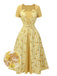 Abito raglan a rosé plaid giallo anni '50